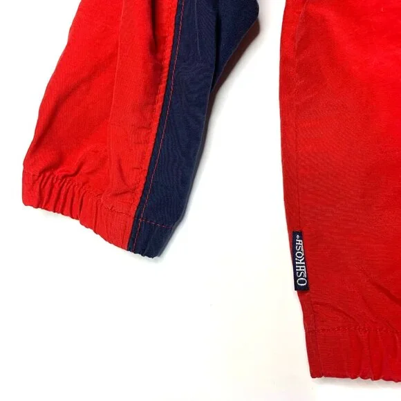 Oshkosh Boys Hooded Top Jacket Size 36 Months Half Zip Red Blue - Picture 5 of 7